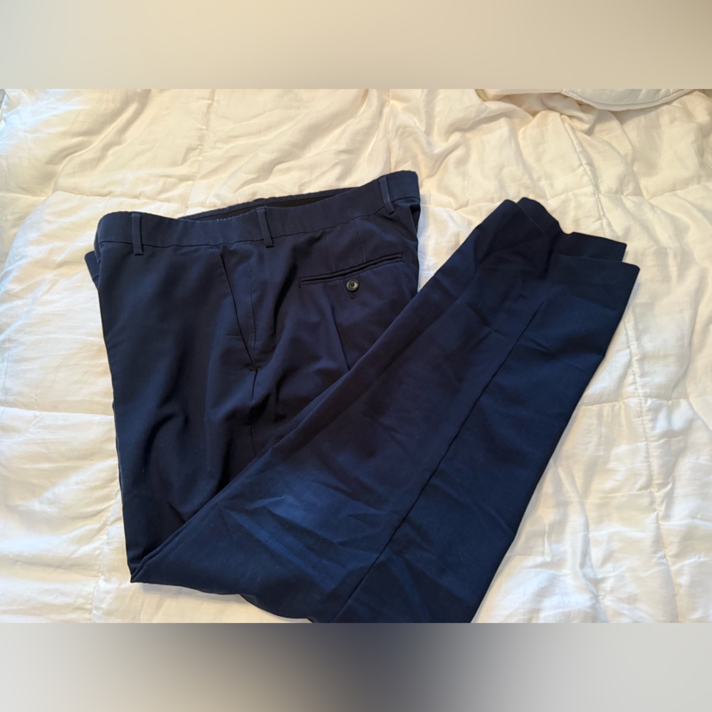 Perry Ellis Navy Flex Stretch Trousers